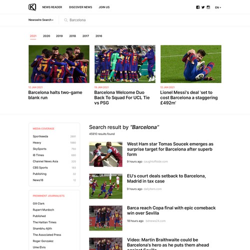 News website with the title 'Konsume Data Insights'