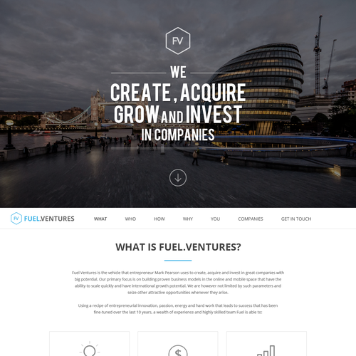 Typography website with the title 'Fuel.Venture Website'