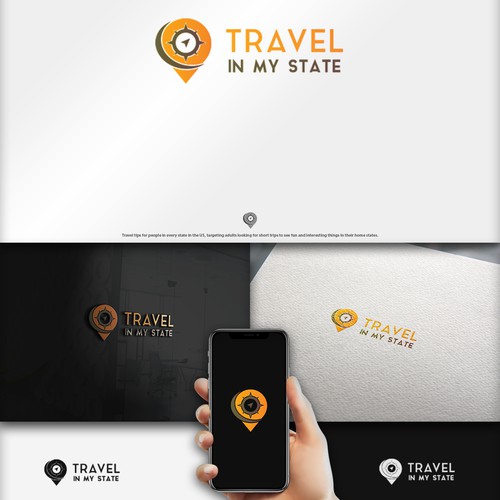 Location pin logo with the title 'Travel In My State'