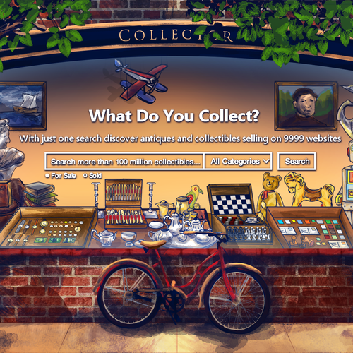 Antique design with the title 'Collector.io website background'
