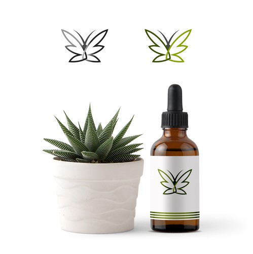 Hemp oil logo with the title 'CBD Brand BUTTERFLY logo'