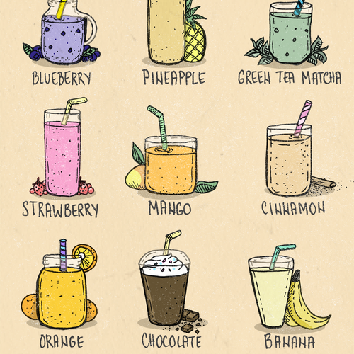 Girly design with the title 'Menu illustration'