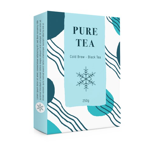Snowflake design with the title 'Tea Packaging'