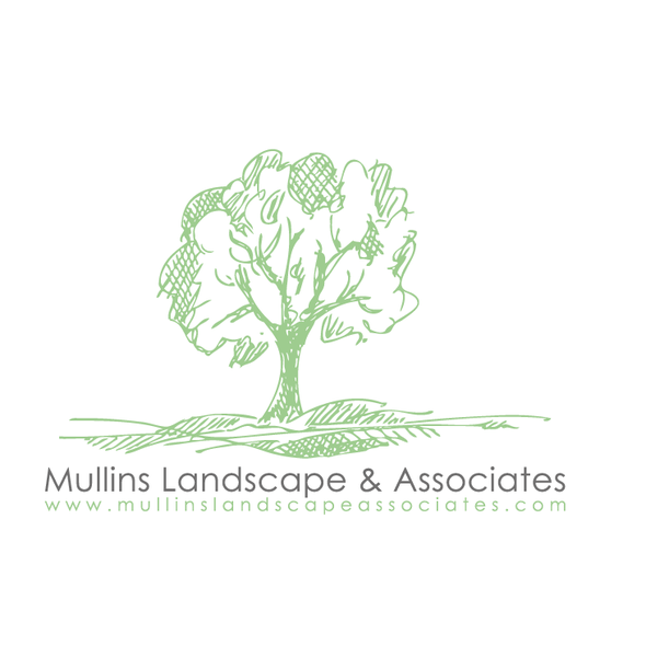 Village logo with the title 'hand-drawn sketchy landscape'