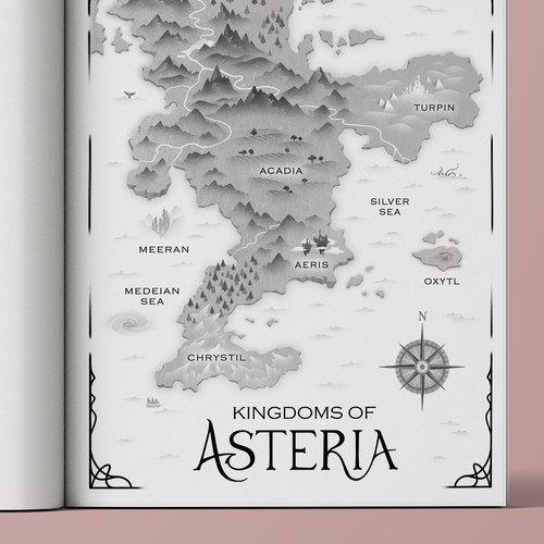 Map artwork with the title 'Fantasy Map Illustration'
