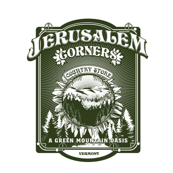 Maple leaf logo with the title 'Logo for Jerusalem corners'