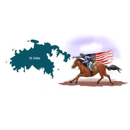 USA artwork with the title 'american mail and st john  (digital painting)'