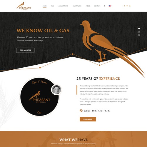 Mining website with the title 'Energy Company Seeks Site Refresh'