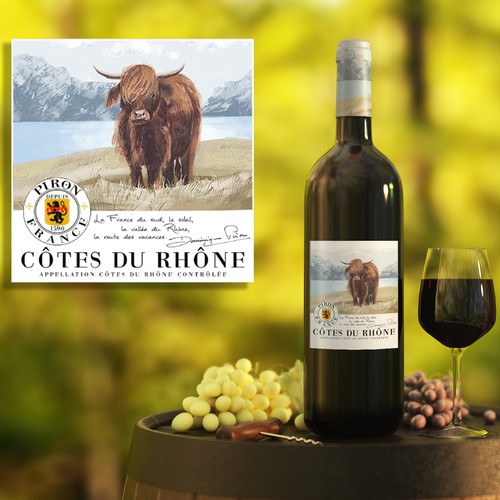 Wine label artwork with the title 'Wine Design'