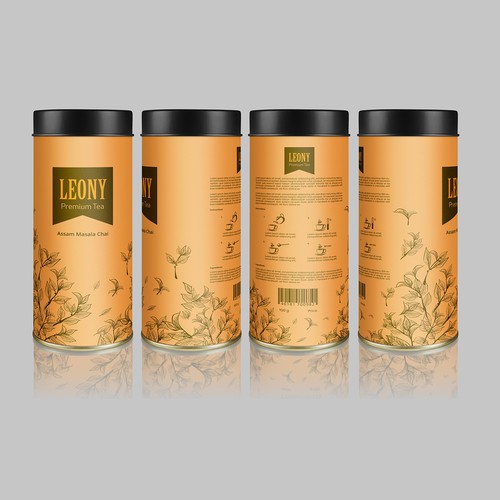 Tea label with the title 'Label design for tea product'