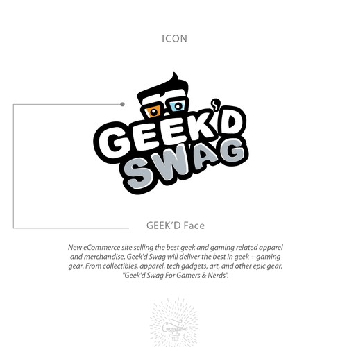 Geek logo with the title 'Logo design for a e-commerce site'