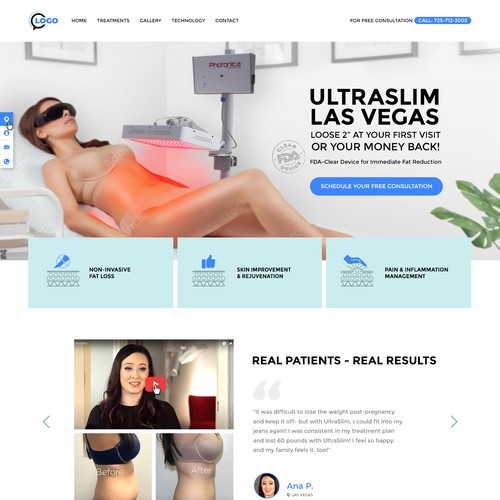 Simple website with the title 'Ultraslim Las Vegas website design'