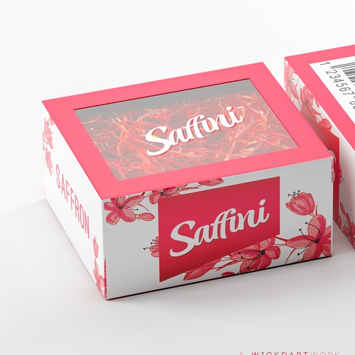 Creative label with the title 'Attractive Packaging for Saffron '