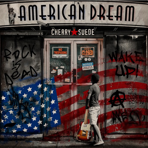 Rock and roll design with the title 'Album cover "American dream"'