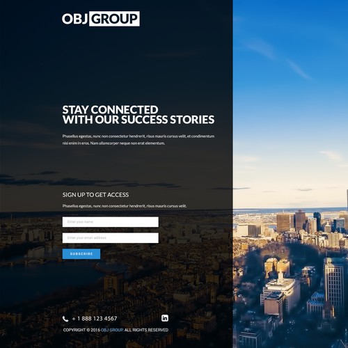 Page design with the title 'Technology Landing Page'