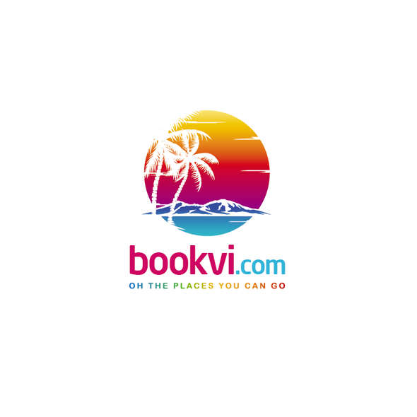 Tropical island logo with the title 'Bookvi.com'