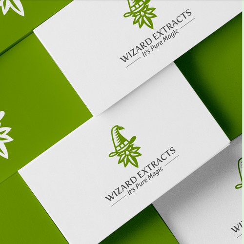 Marijuana leaf design with the title 'Cannabis Wizard Logo'