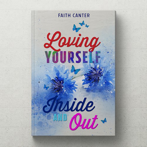 Graphic book cover with the title 'Design an inspiring book cover!'