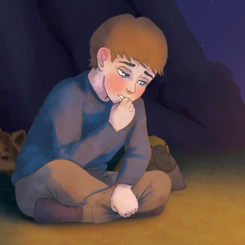 Book illustration artwork with the title 'Page of book'