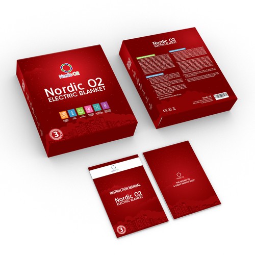 Simple packaging with the title 'Design an Eye catching box for an Electric Blanket'