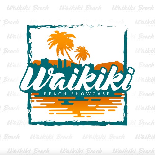 Skyline logo with the title 'Waikiki beach logo'