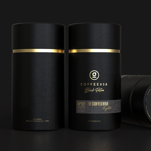 Premium packaging with the title 'Premium Coffee Packaging Design '