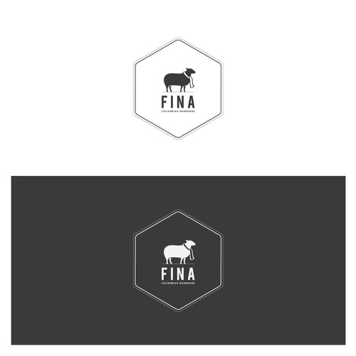 Black and white logo with the title 'Modernes figuratives Logo für Schurwollenschals'