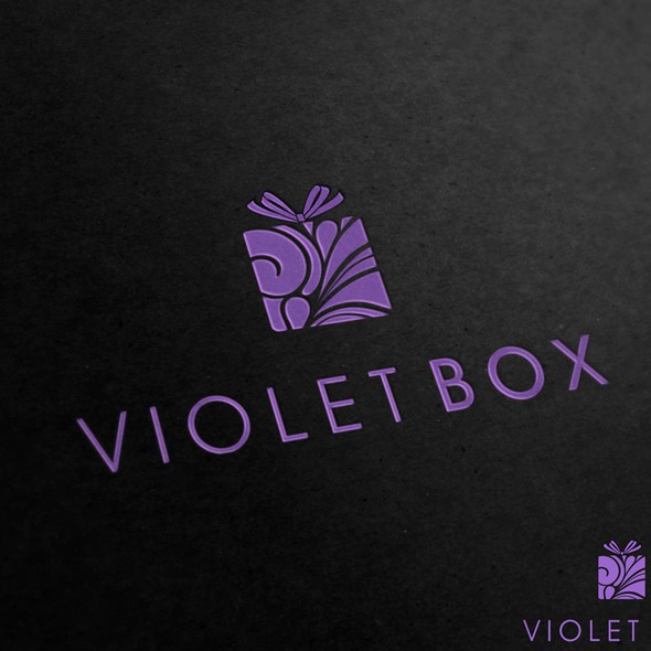 Gift box logo with the title 'Elegant logo design'