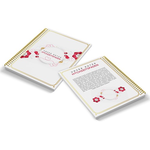 Feminine book cover with the title 'Unser roter Hochzeitsfaden'