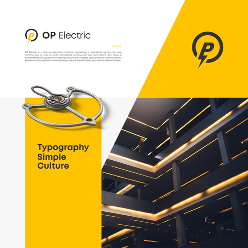 Lamp design with the title 'OP Electric'