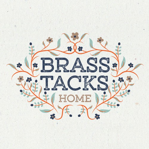 Ornamental logo with the title 'Logo concept for Brass Tacks Home'