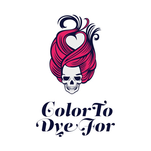 Black hair salon logo with the title 'Color To Dye For - logo design'
