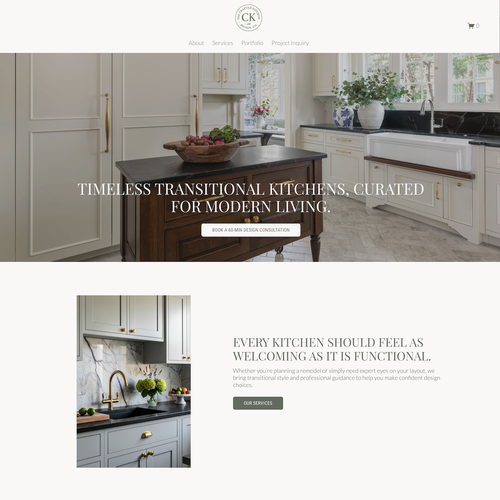 Ecommerce design with the title 'Designing a Simpler Kitchen Renovation Experience'