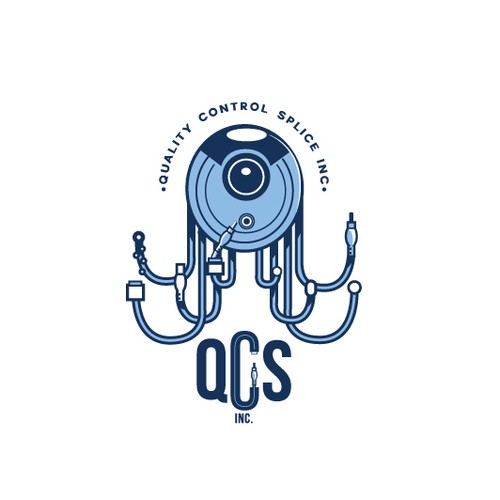 Neon blue safari logo with the title 'logo for QCSinc'