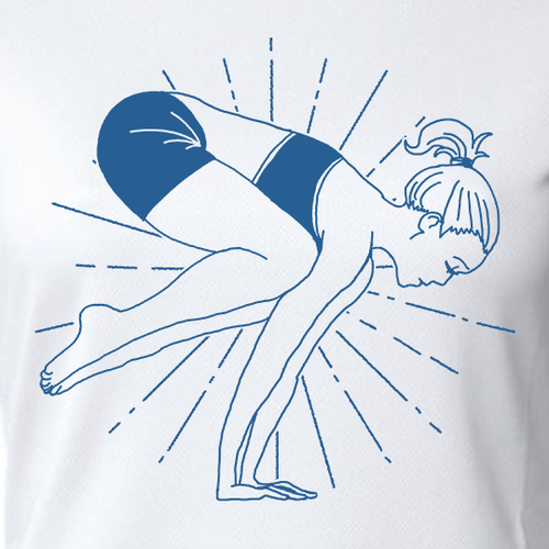 Ray design with the title 'Yoga Position Girl T-shirt'
