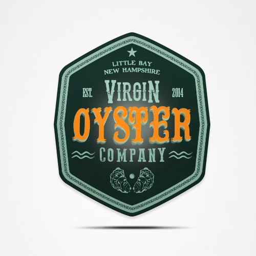 Oyster logo with the title 'Small NH Virgin Oyster Farmer Needs Logo Ideas Throw Your Hat In Now!'