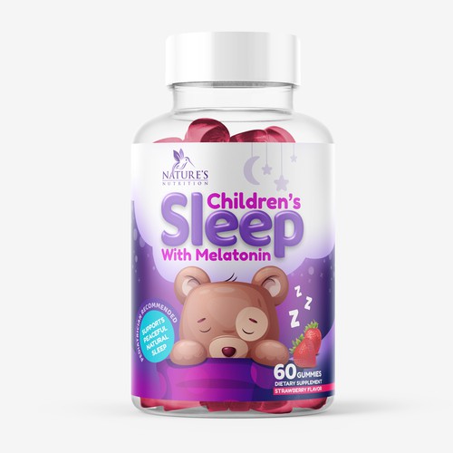 Kids label with the title 'Packaging label Design'