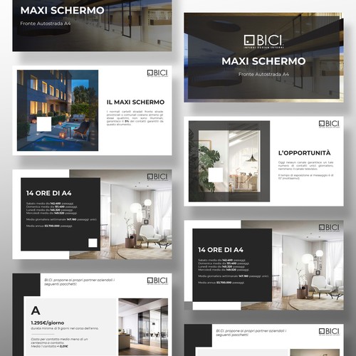 Presentation design with the title 'Presentazione per Maxi Schermo'