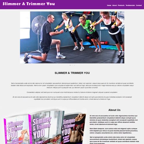 HTML design with the title 'WEB SITE DESIGN - Slimmer and Thinner You'