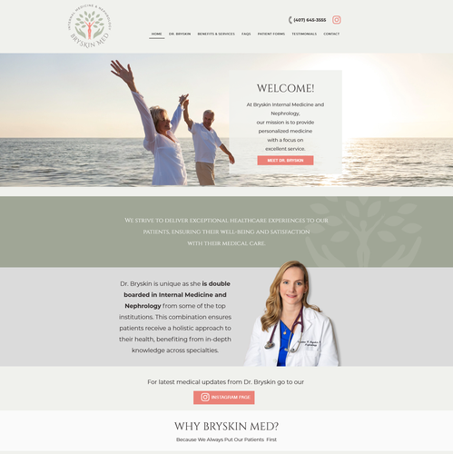 Medical website with the title 'Premium Healthcare Web Design | Internal Medicine Clinic UI/UX'