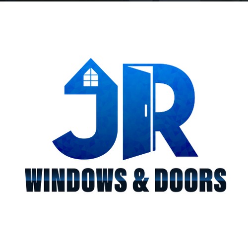Contractor logo with the title 'JR Windows & Doors — Monogram Logo Design'