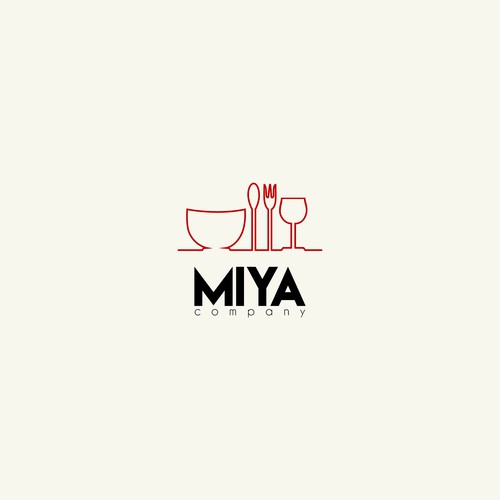 Spoon logo with the title 'Miya tableware'