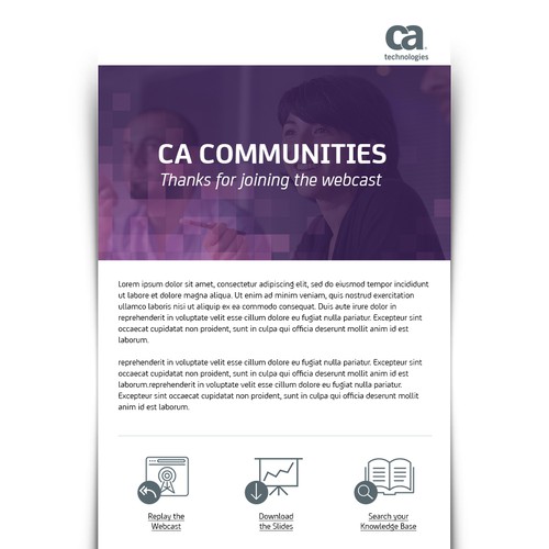 Responsive design with the title 'Community Email Template'
