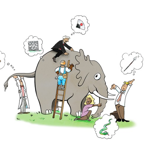 Handmade artwork with the title 'Elephant Illustration'