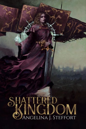 Book cover artwork with the title 'Fantasy book cover illustration'