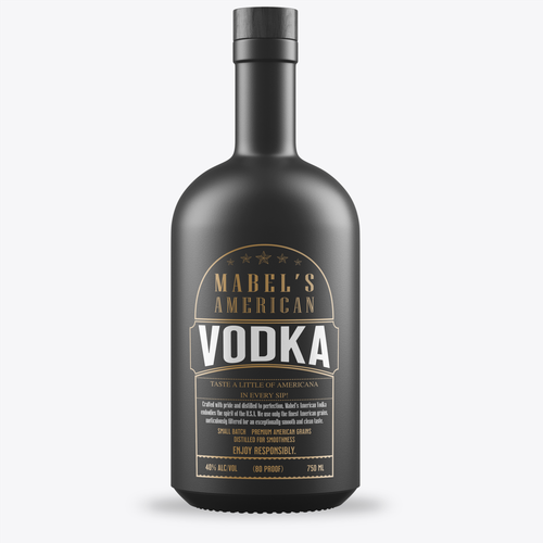 Vodka label with the title 'bottle packaging'