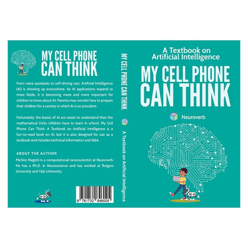 Education book cover with the title 'My Cell Phone Can Think Book Cover'