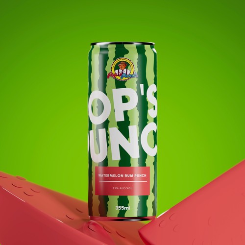 Fruit label with the title 'Fresh Rum Punch can label design'