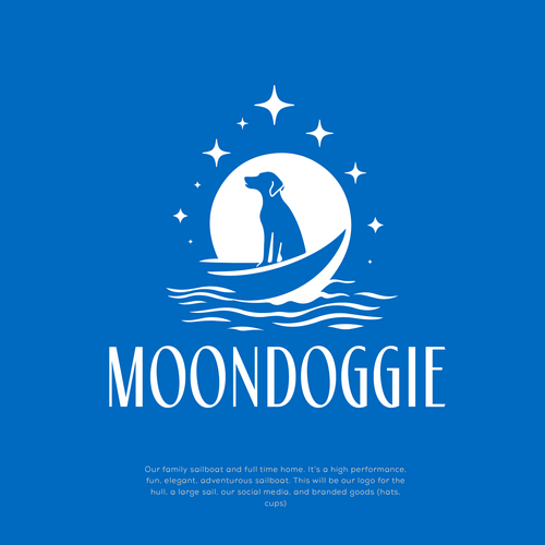 Boat logo with the title 'Moondoggie'