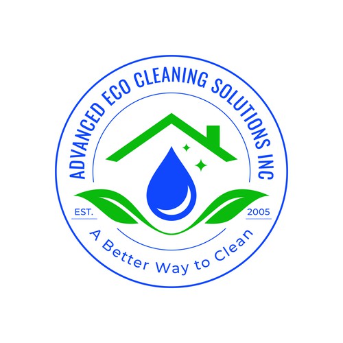 Cleaning company logo with the title 'Advanced Eco Cleaning Solutions — Logo Refresh'